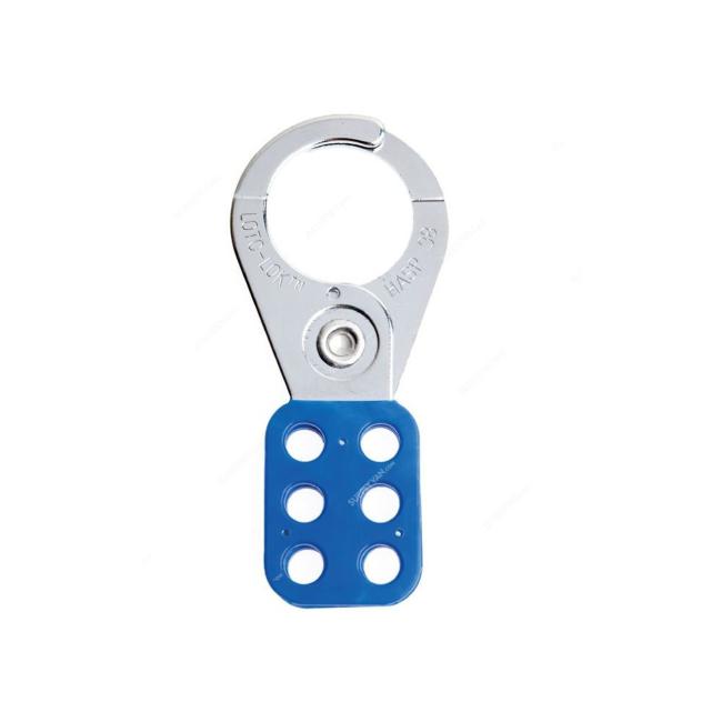 Loto-Lok Lockout Hasp, HSP-PMH-38B, Steel, 38MM, Blue